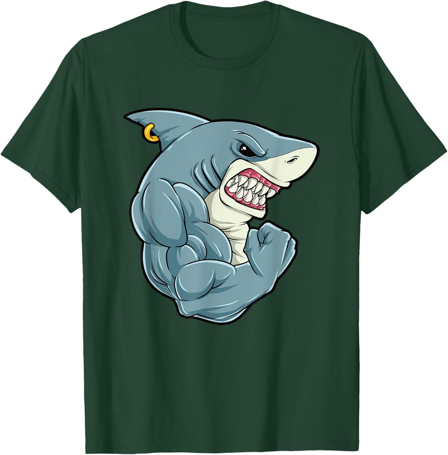 Shark At The Gym - Training Fitness Bodybuilding Health T-Shirt - T-Shirt | Forest