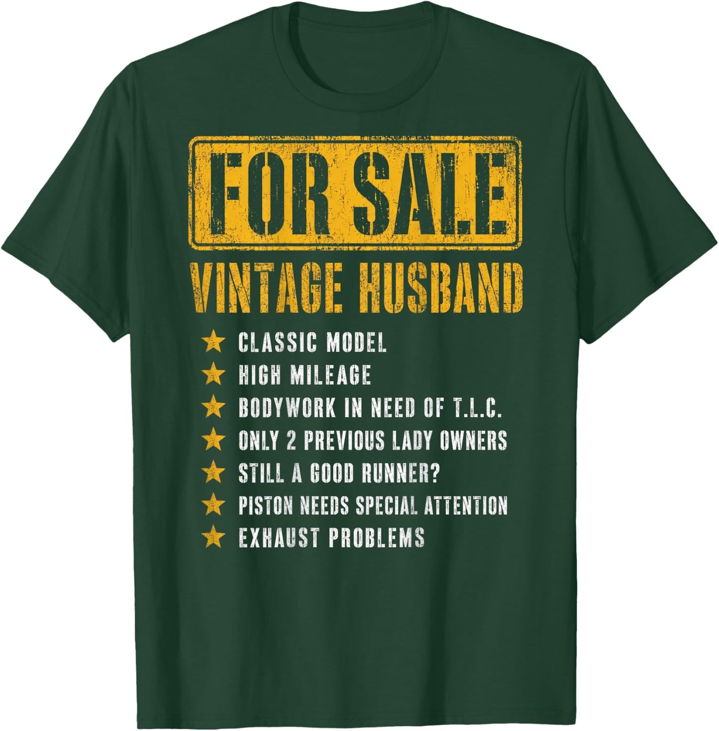 (ON Back) for Sale Vintage Husband Classic Model Fathers Day T-Shirt - T-Shirt | Forest