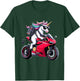 Unicorn Riding a Motorcycle for Boys, Girls, Men, Women, Kids and Adults , Black, S T-Shirt - T-Shirt | Forest