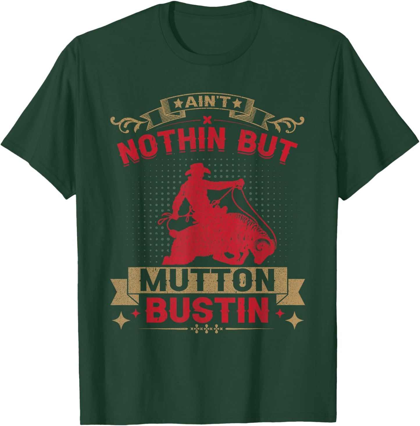 Riding Sheep Rodeo Mutton Buster Mutton Busting T-Shirt - T-Shirt | Forest