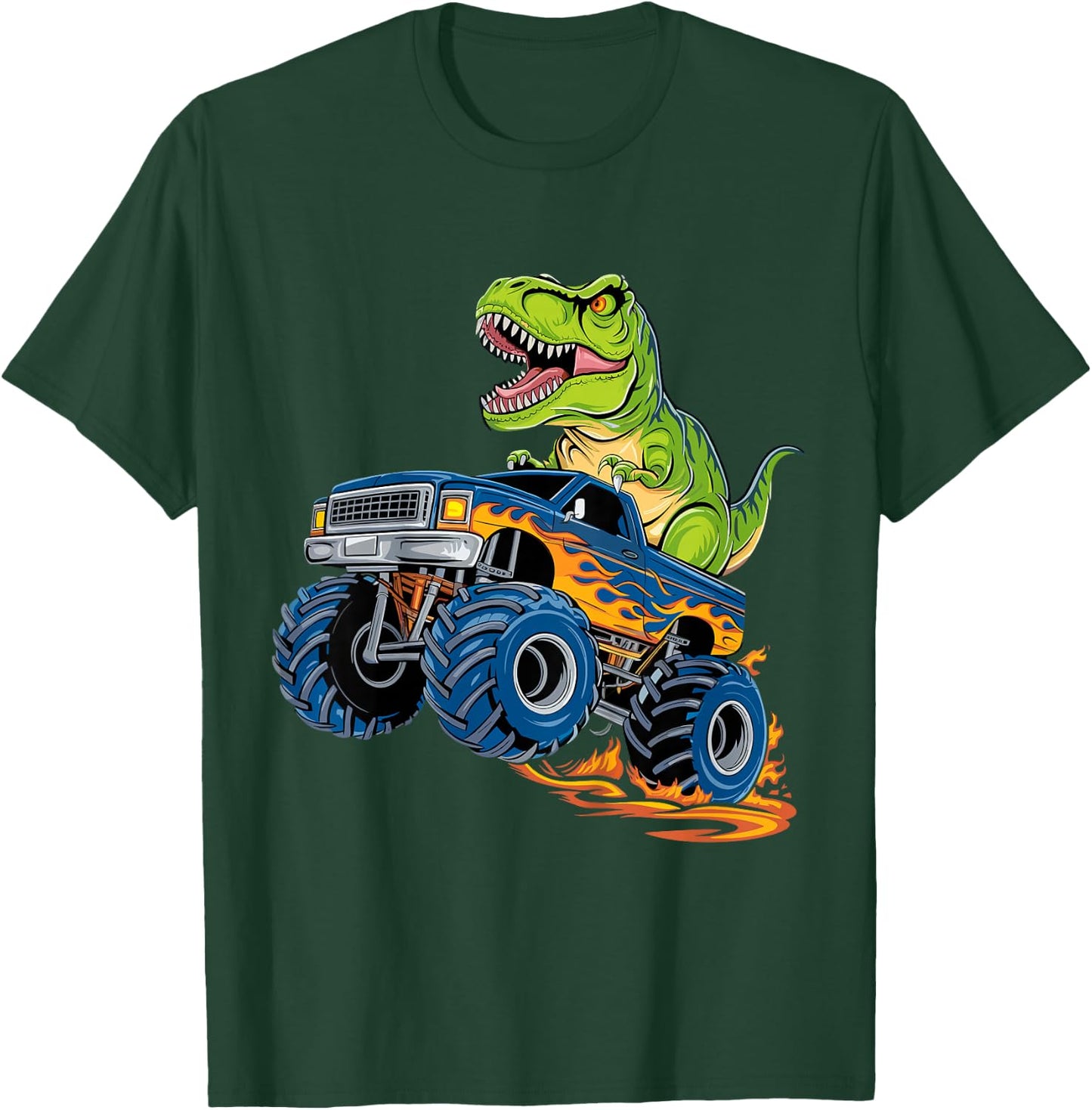 Monster Truck Dinosaur T-Shirt - T-Shirt | Forest