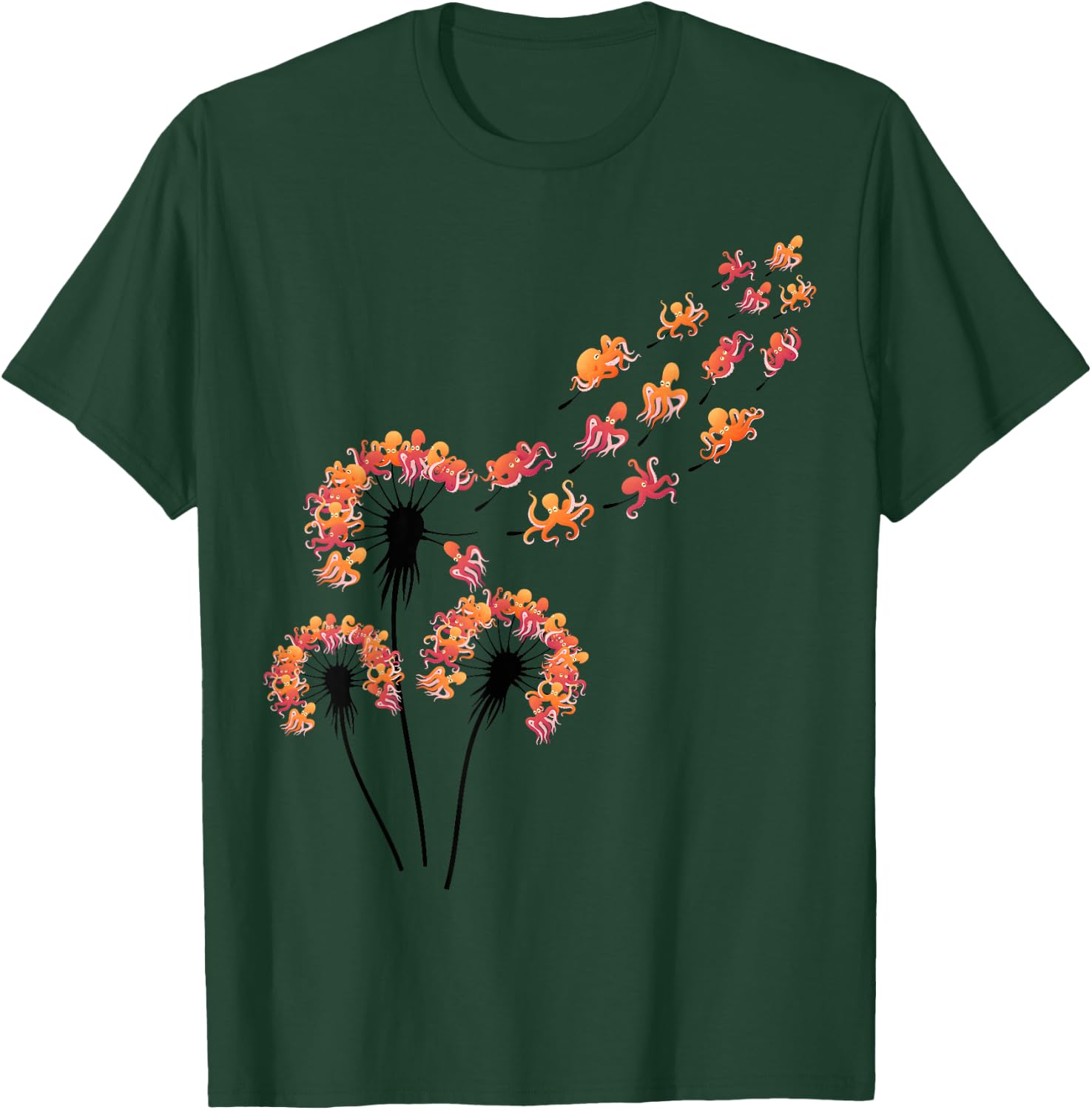 Flower Dandelion Octopus Shirt for Octopus Lover | Octopus T-Shirt - T-Shirt | Forest