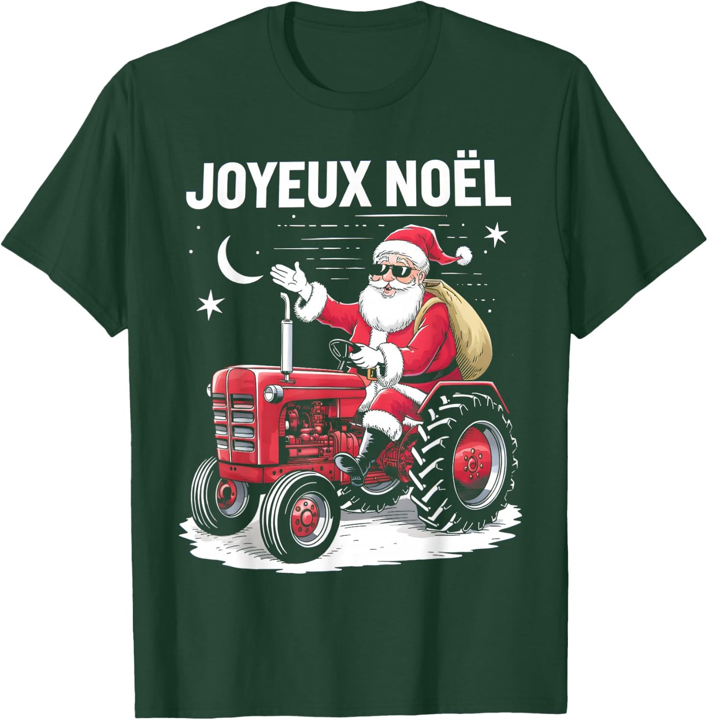 Merry Christmas Santa Claus Tractor Farmer Humor Dad Christmas , Black, S T-Shirt - T-Shirt | Forest