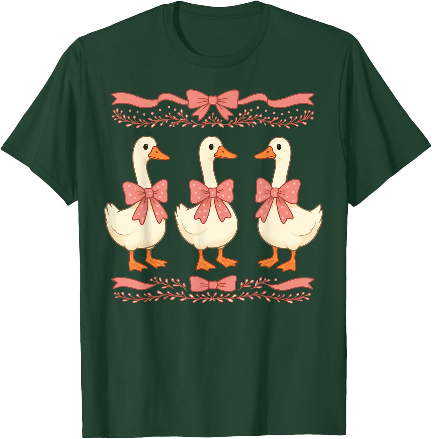Goose Coquette Duck Pink Bow T-Shirt - T-Shirt | Forest