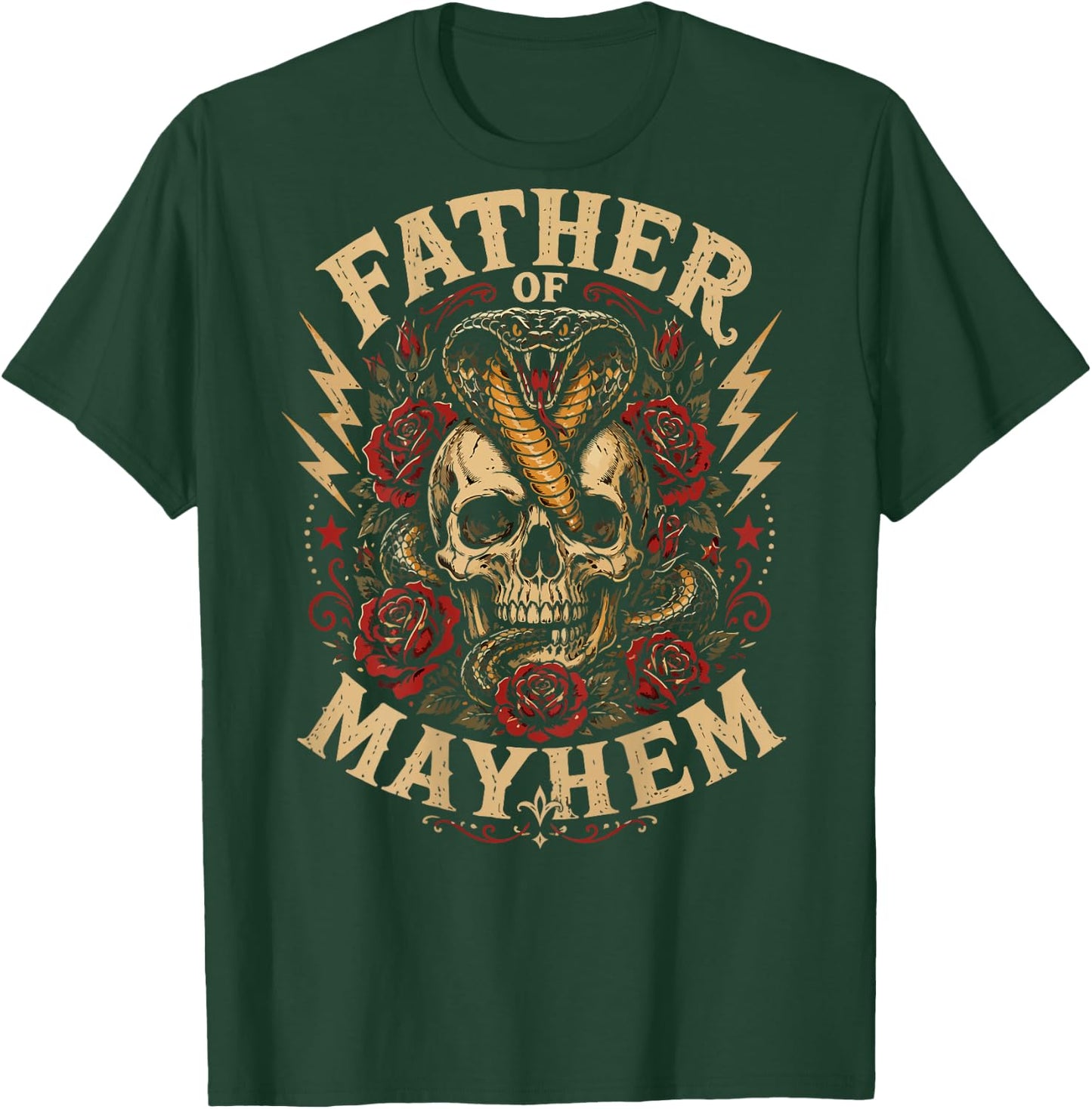 Father of Mayhem Matching Family (on Back) T-Shirt - T-Shirt | Forest