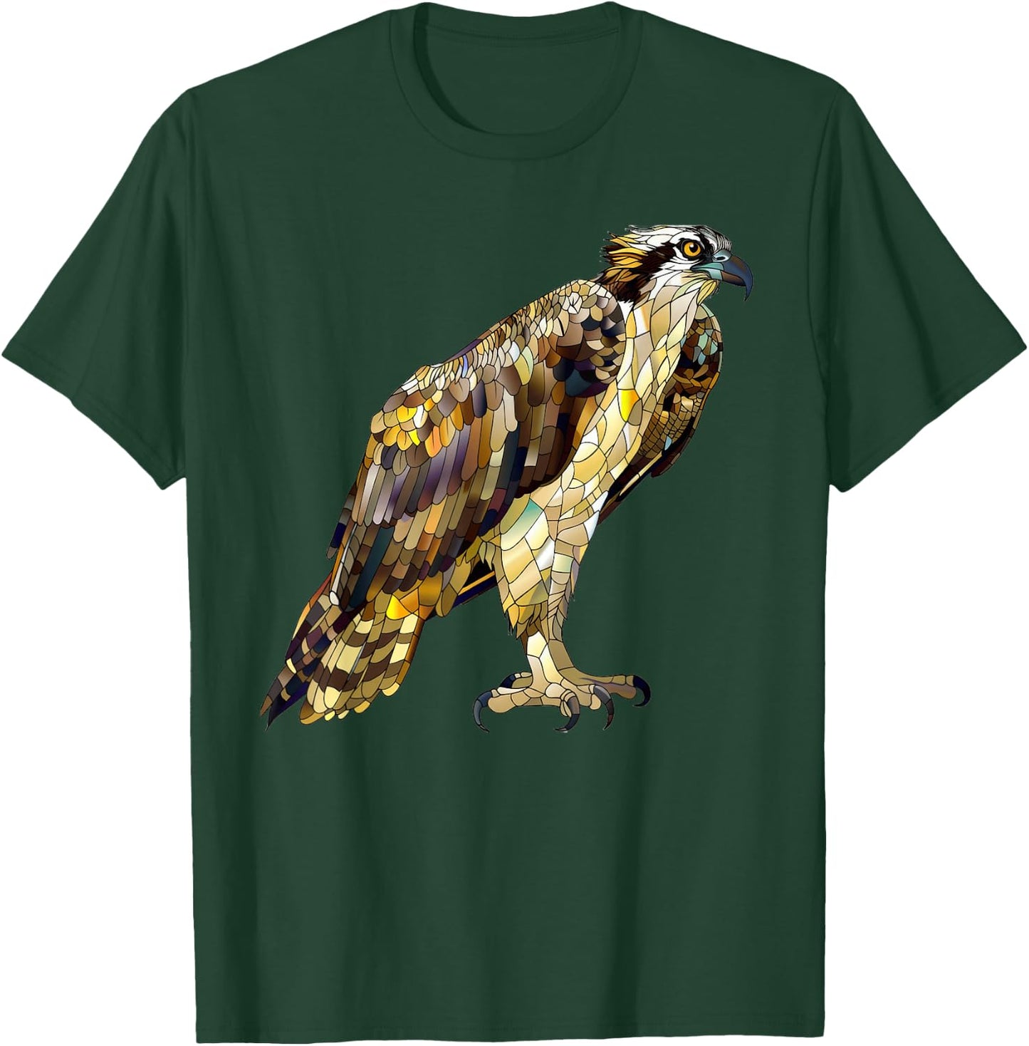 Osprey Bird Stained Glass T-Shirt - T-Shirt | Forest