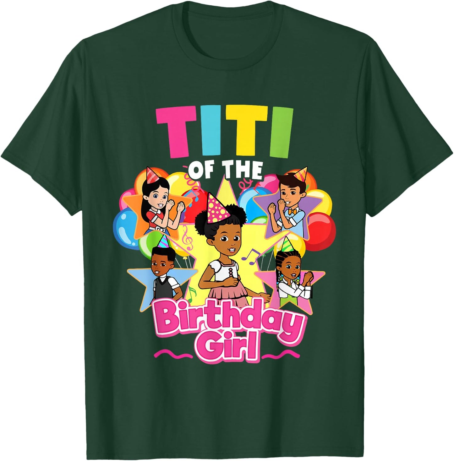 Titi of Birthday Girl Gracie Pink Doll Family Decorations T-Shirt - T-Shirt | Forest