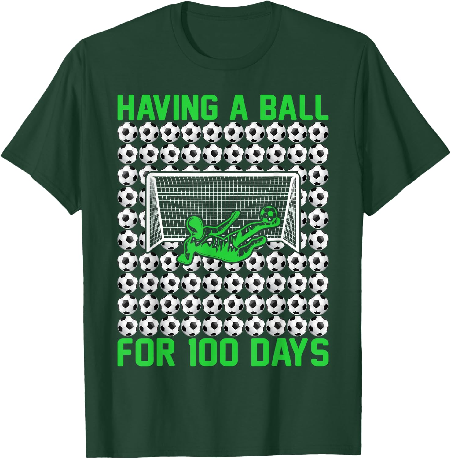 100 Days Of School Soccer 100th Day Of School For Boys Kids T-Shirt - T-Shirt | Forest