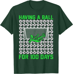 100 Days Of School Soccer 100th Day Of School For Boys Kids T-Shirt - T-Shirt | Forest