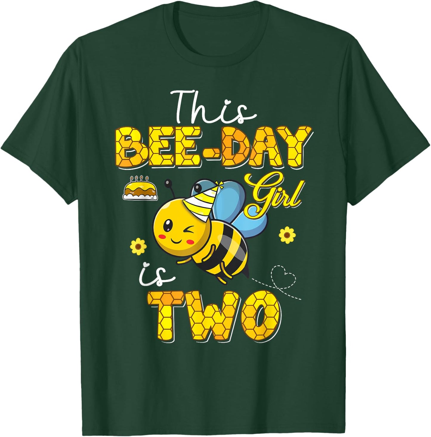 This Bee-Day Girl Is Two 2 Years Old 2nd Birthday Toddler T-Shirt - T-Shirt | Forest