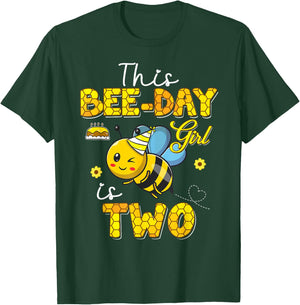 This Bee-Day Girl Is Two 2 Years Old 2nd Birthday Toddler T-Shirt - T-Shirt | Forest