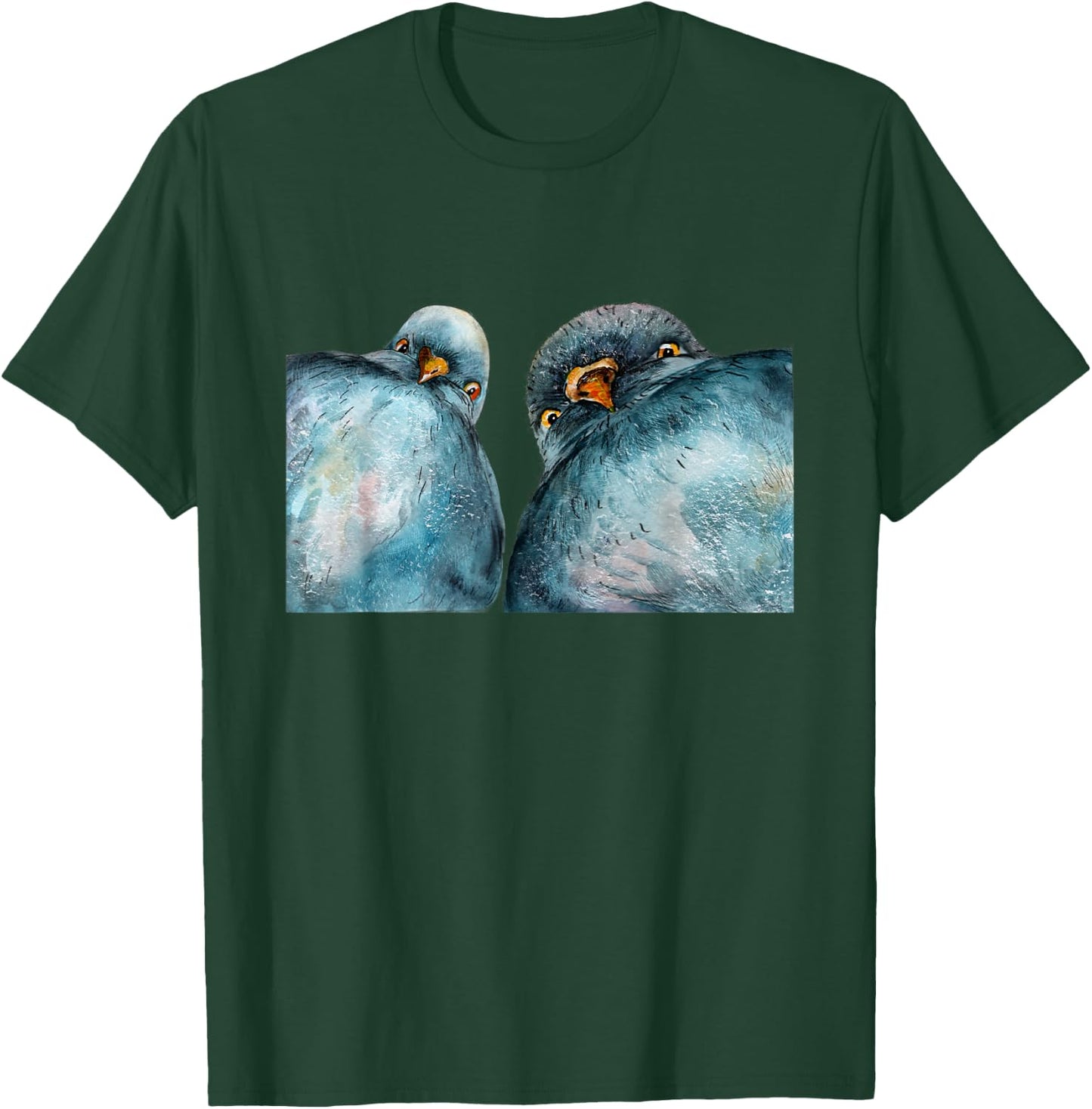 Lustige Taubenpaar Selfie Tauben Malerei T-Shirt - T-Shirt | Forest