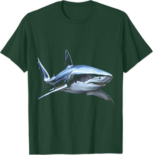 Shark Animal Blue Eyes Artwork Shark , black T-Shirt - T-Shirt | Forest