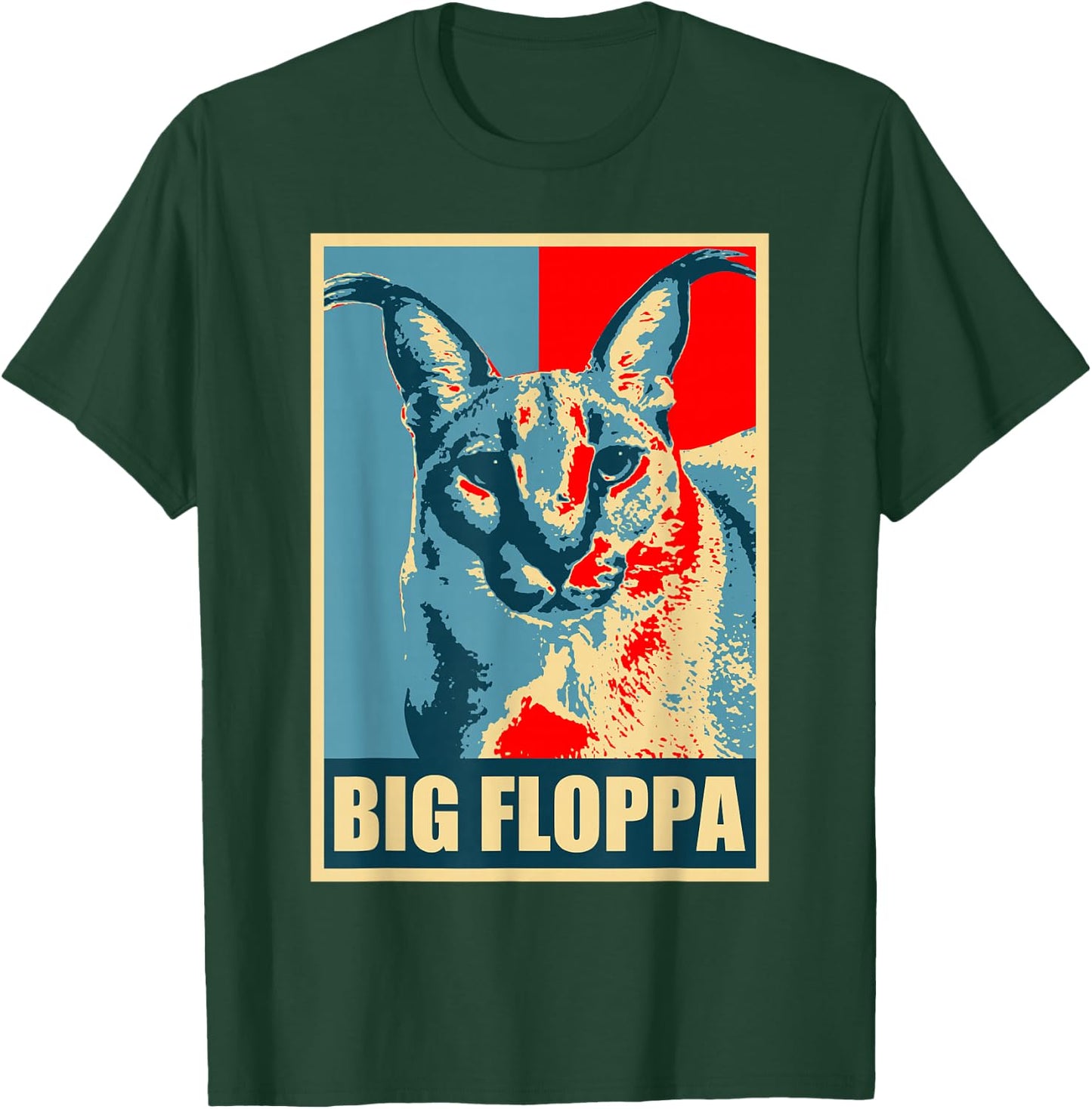 Big Floppa Caracal Katzen-Meme T-Shirt - T-Shirt | Forest