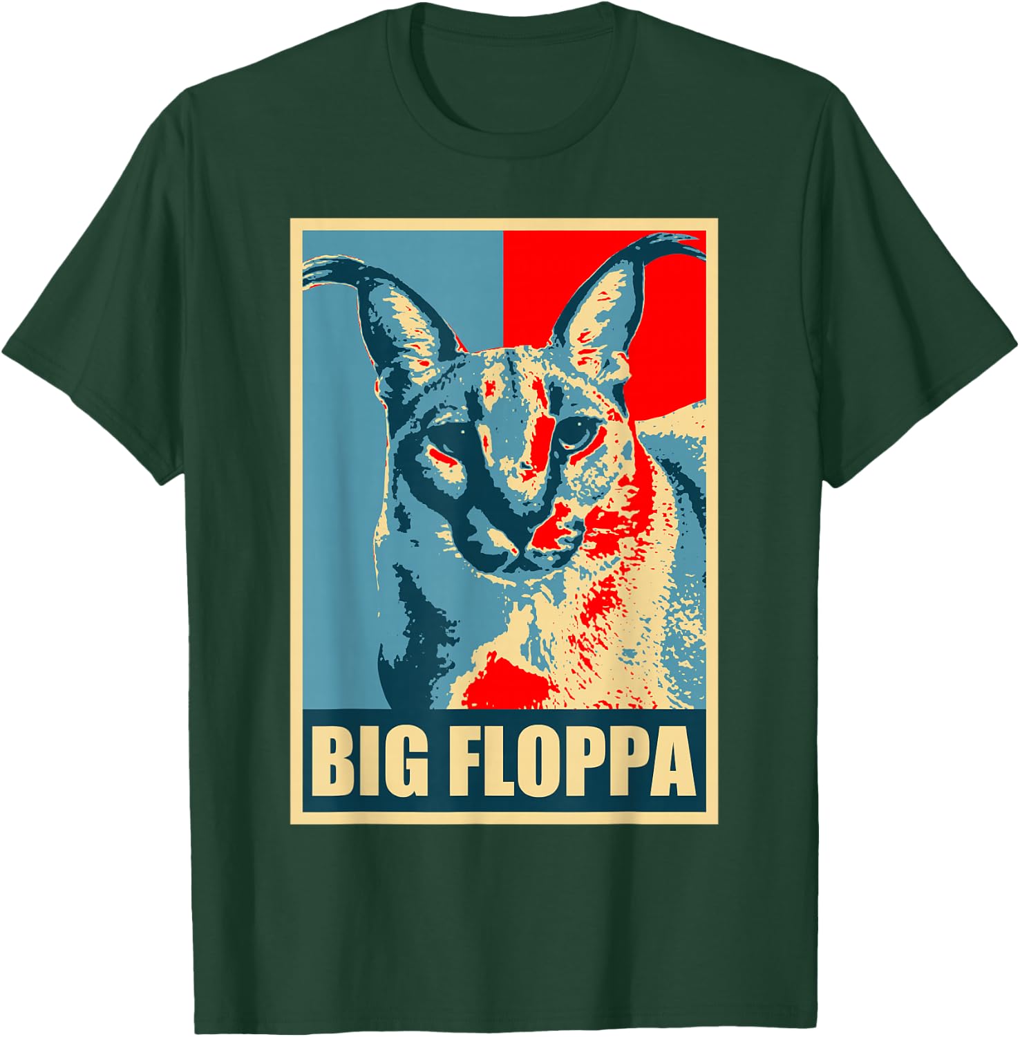 Big Floppa Caracal Katzen-Meme T-Shirt - T-Shirt | Forest