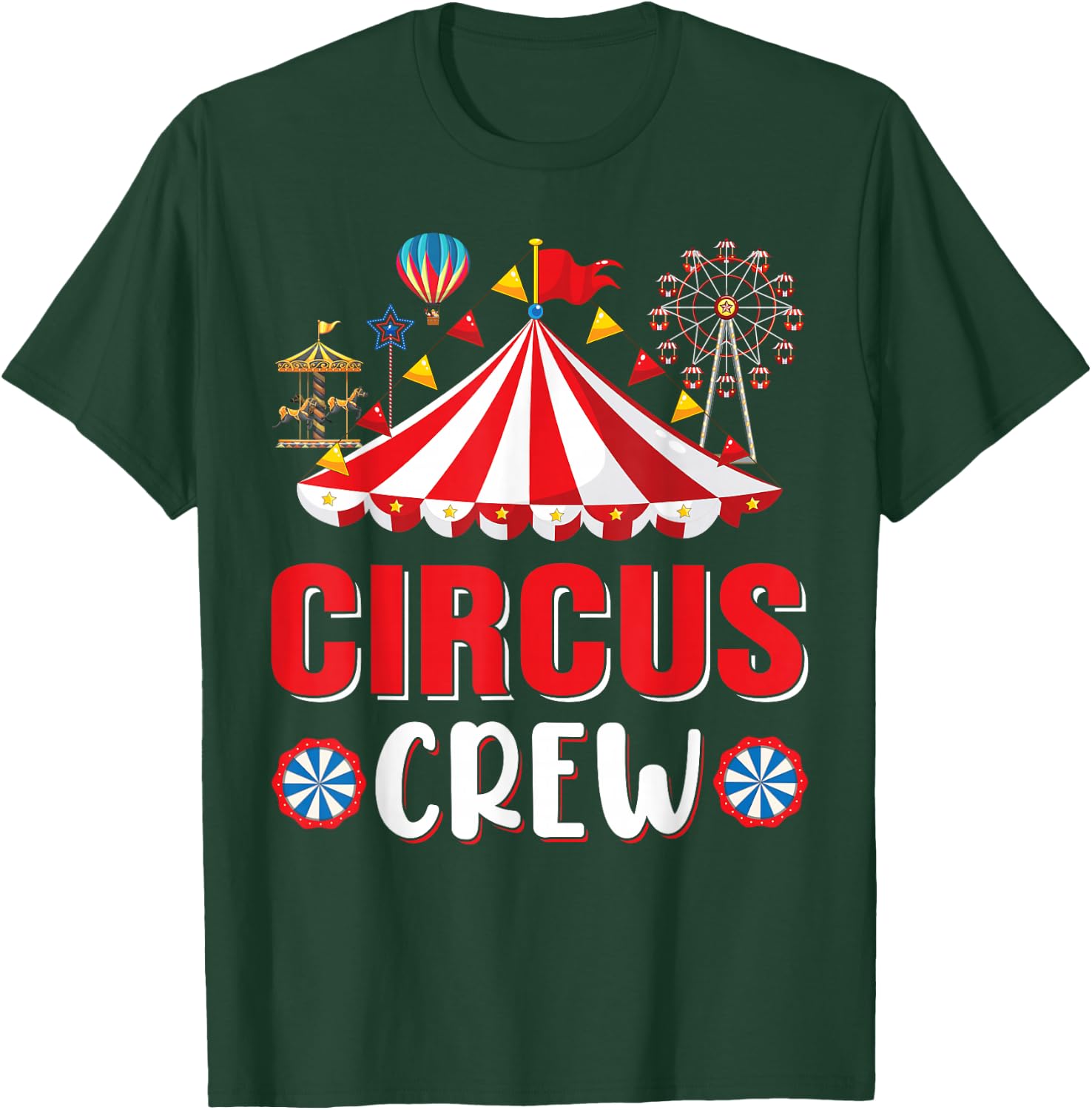 Circus Crew Zirkus-Mitarbeiter-Kostüm, Zirkus-Mottoparty (Schwarz, S) T-Shirt - T-Shirt | Forest