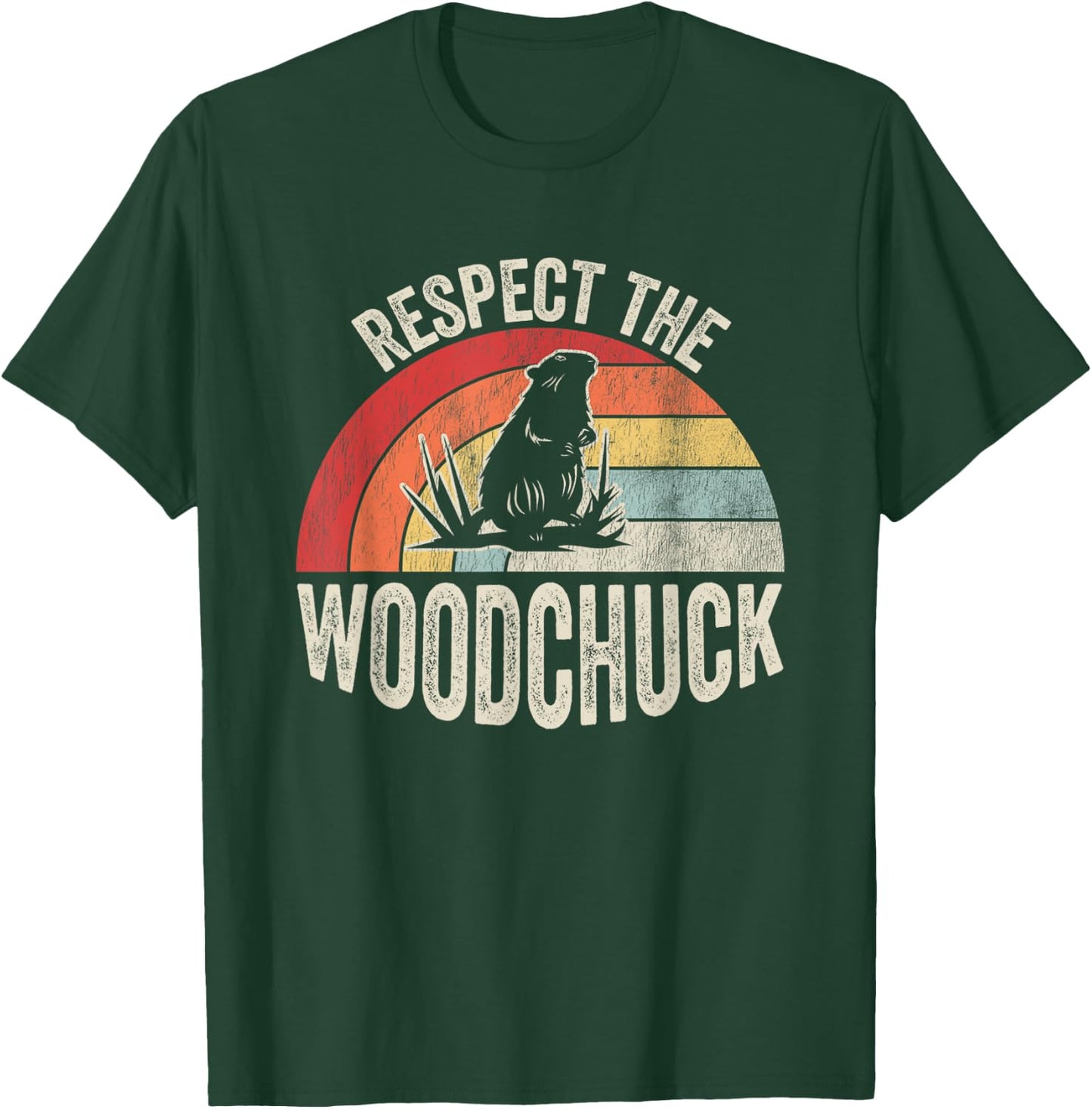 Respect The Woodchuck Retro Wildlife Humor T-Shirt - T-Shirt | Forest
