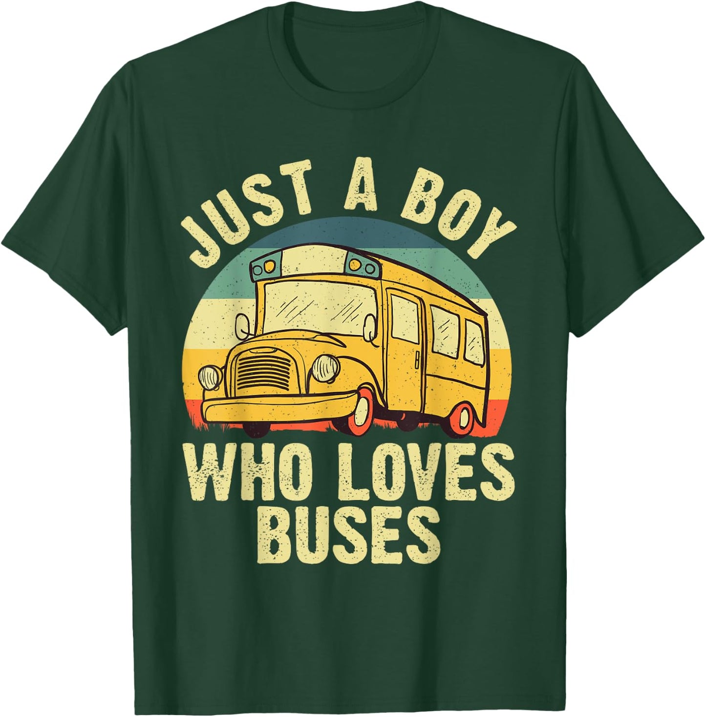 Best School Bus For Boys Kids Toddler Yellow Bus Lover Buses T-Shirt - T-Shirt | Forest