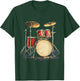 Musical Instrument Drum Set , Black, S T-Shirt - T-Shirt | Forest