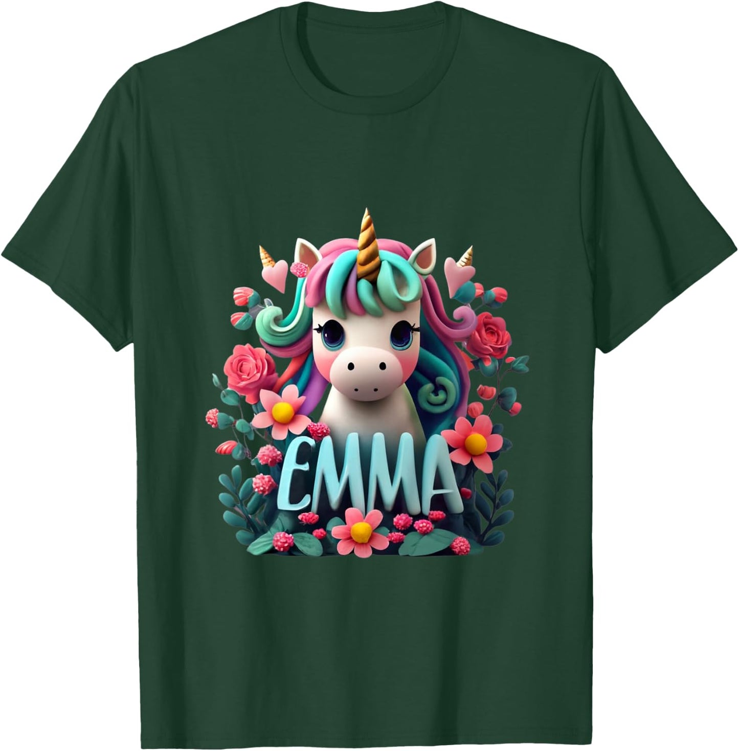 Kids Girls Unicorn for Girls named Emma T-Shirt - T-Shirt | Forest