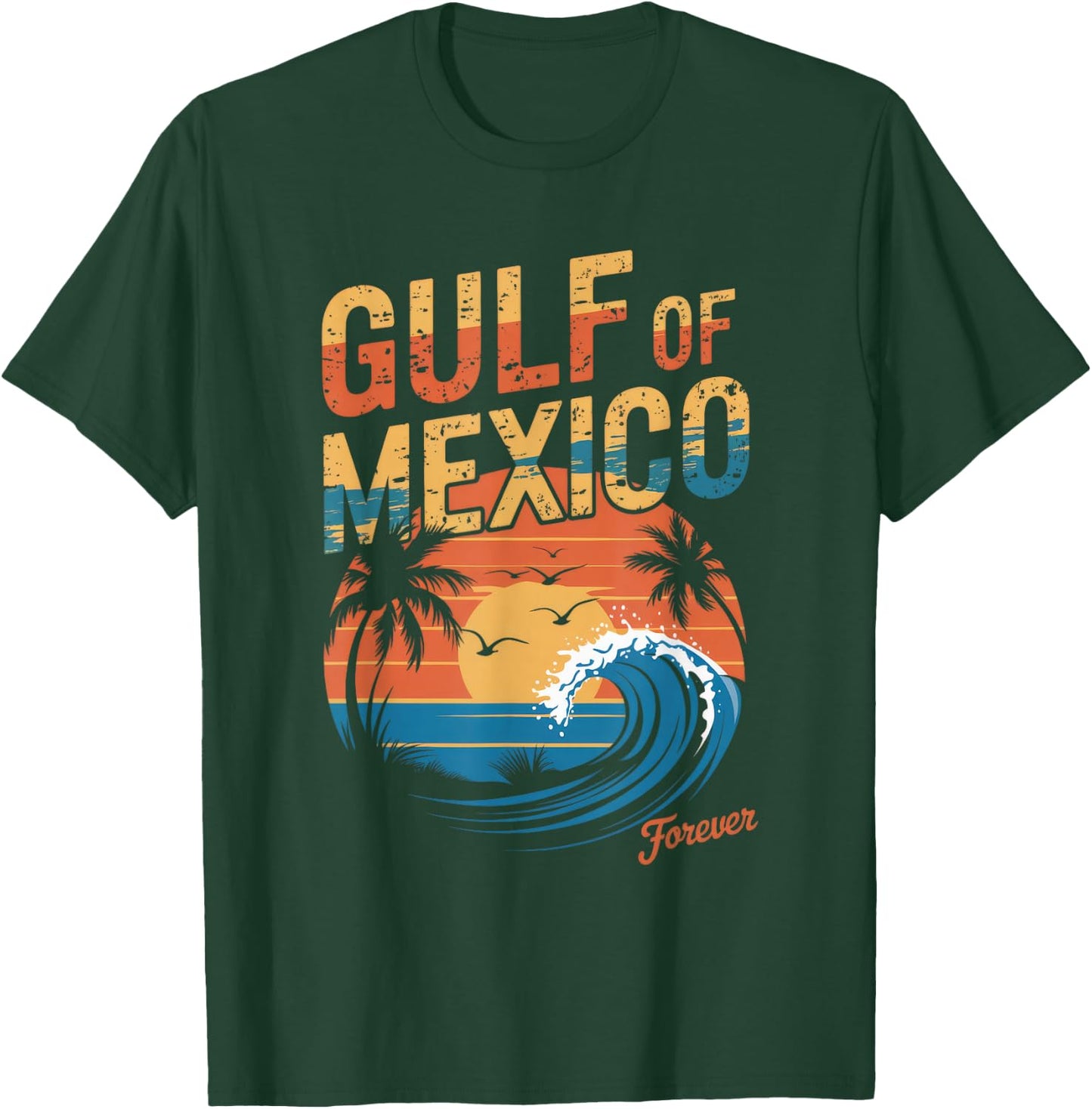 Gulf of Mexico Forever Retro Vintage Gulf of Mexico T-Shirt - T-Shirt | Forest