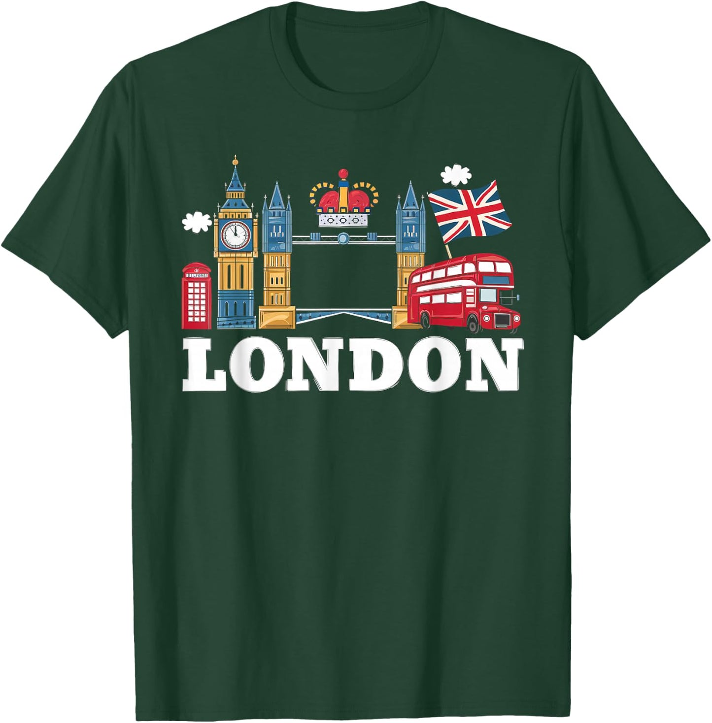London Gift Men's Women's London Hooligan Ultras LND UK T-Shirt - T-Shirt | Forest