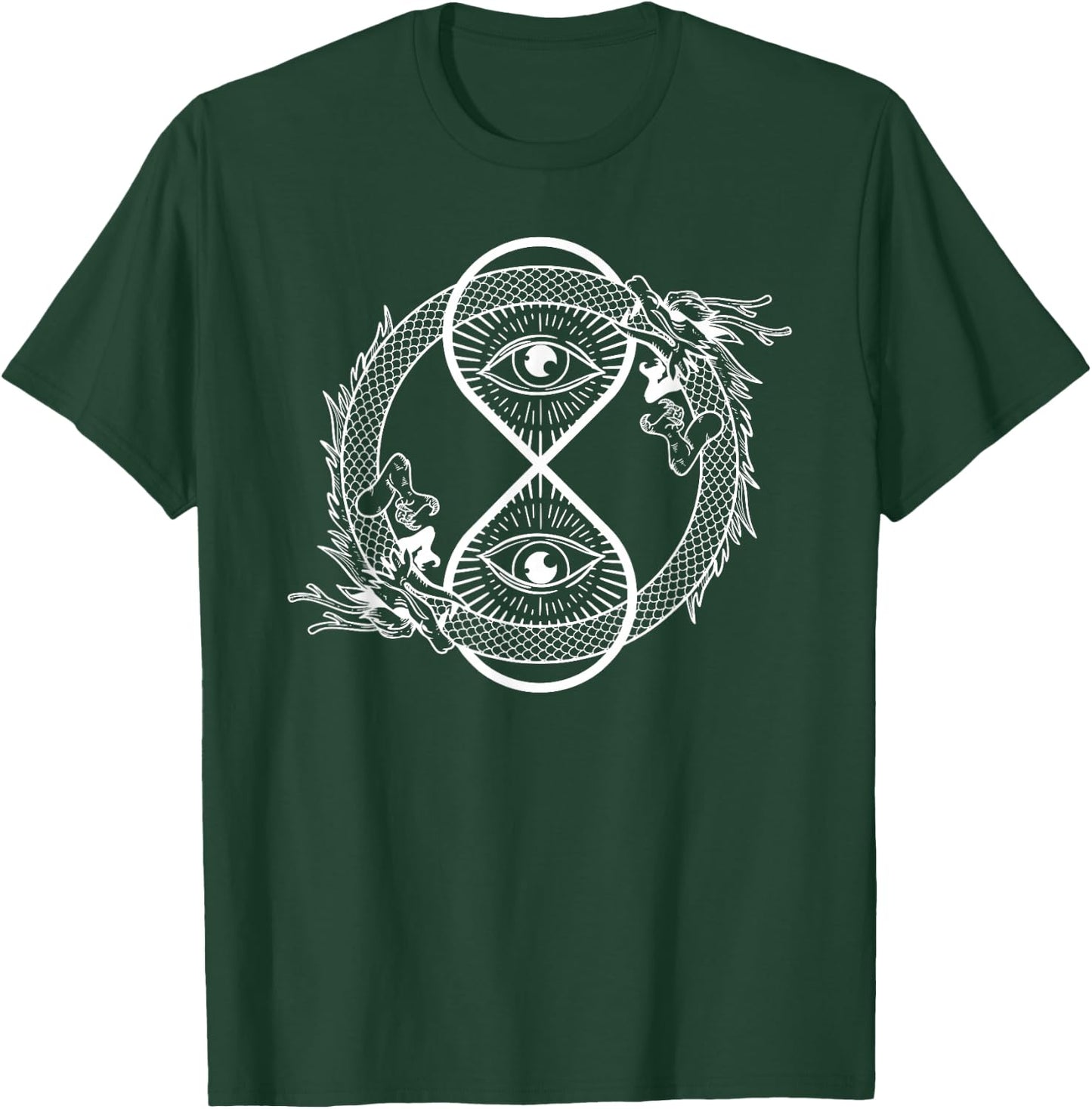 Ouroboros with hourglass Snake Symbol Infinity Eye Dragon T-Shirt - T-Shirt | Forest
