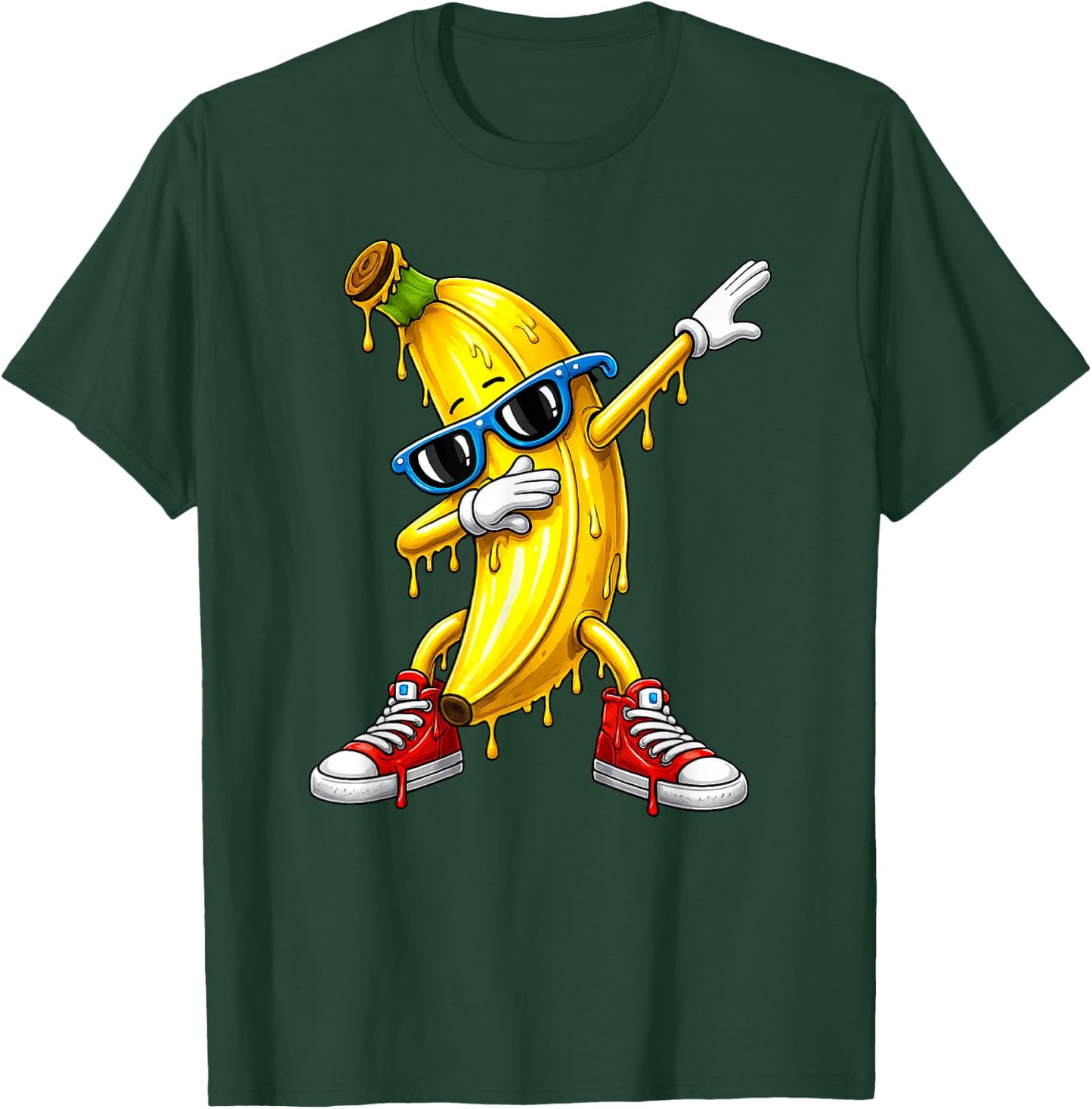 Funny Dabbing Banana Lover USA Drip Kids Boys Youth T-Shirt - T-Shirt | Forest