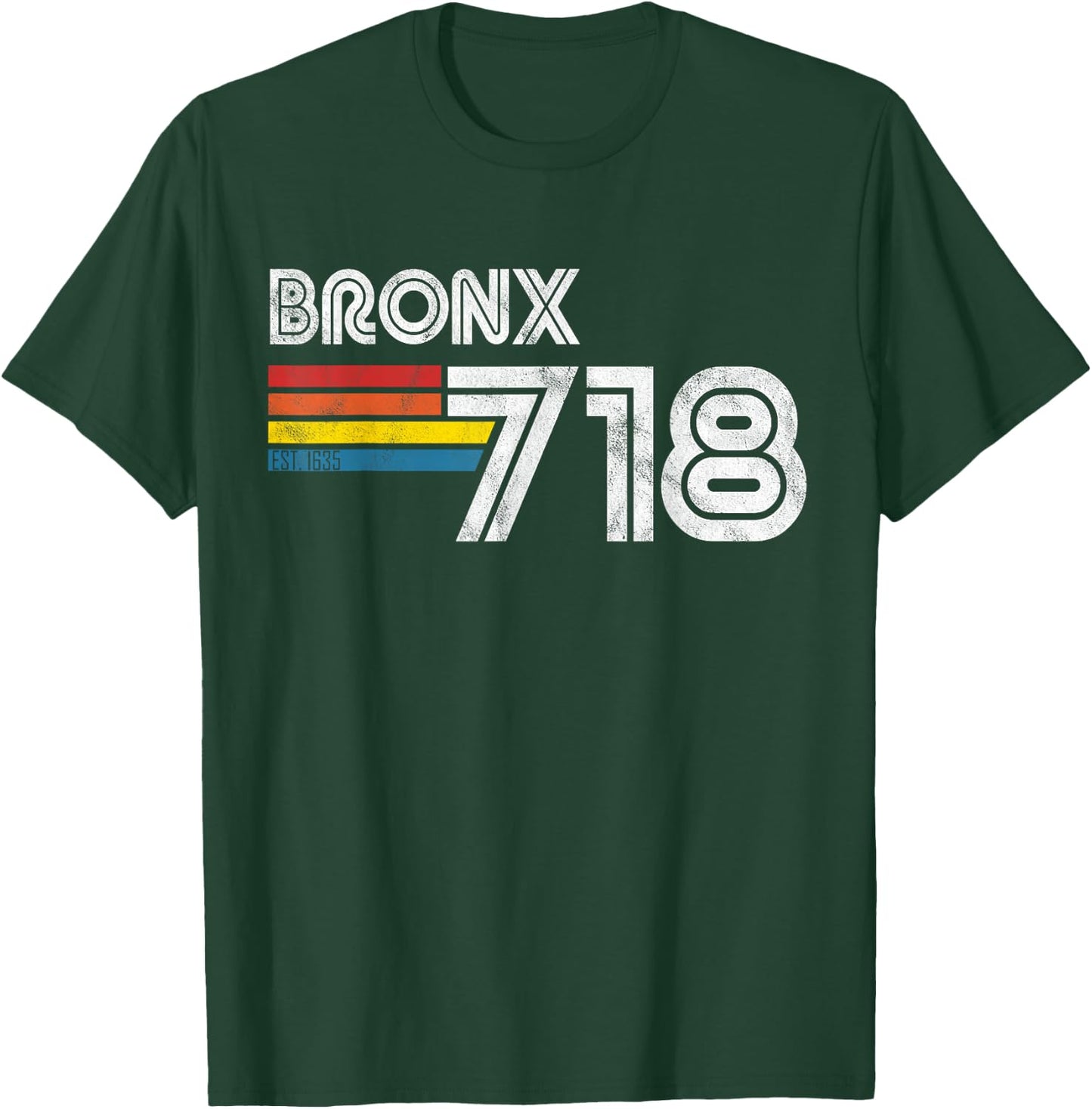 Vintage Bronx | Proud 718 New York City State Gift T-Shirt - T-Shirt | Forest