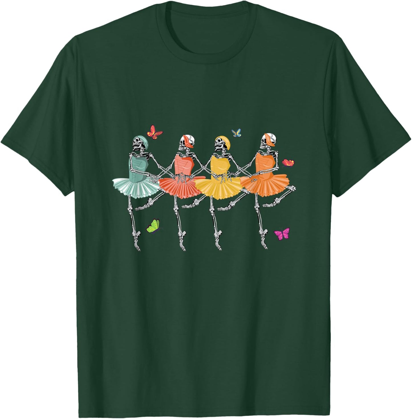 Funny Skeleton Ballet Dancers | Dance Ballerina T-Shirt - T-Shirt | Forest