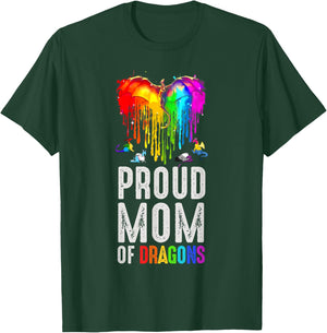 Funny Proud Moms Of Dragons LGBT Gifts For Mom Pride LGBTQ T-Shirt - T-Shirt | Forest