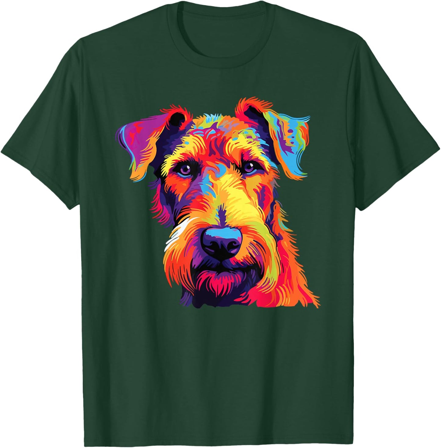 Watercolor Colorful Airedale Terrier Dog T-Shirt - T-Shirt | Forest