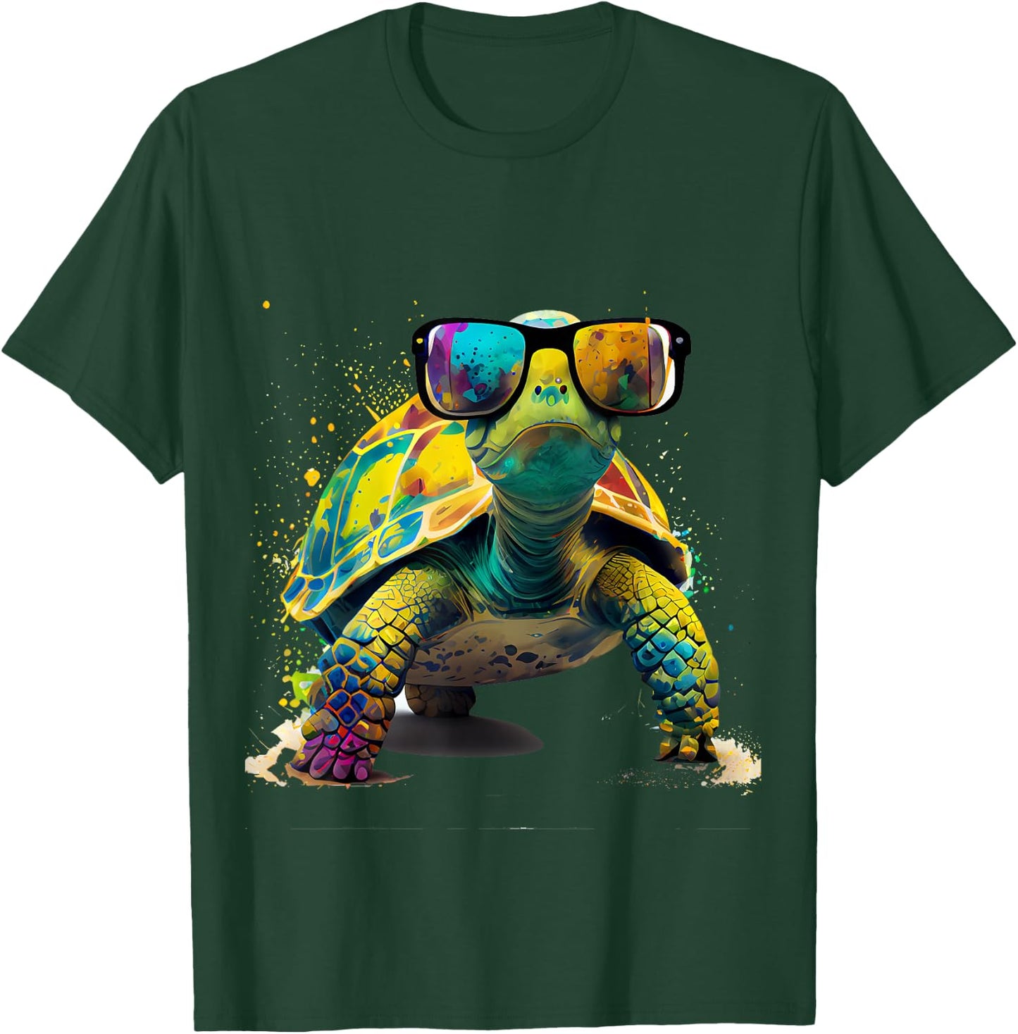Tortoise with Sunglasses , black T-Shirt - T-Shirt | Forest