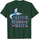 Mermaid Birthday Squad Party Girls Cute Ocean Watercolour T-Shirt - T-Shirt | Forest