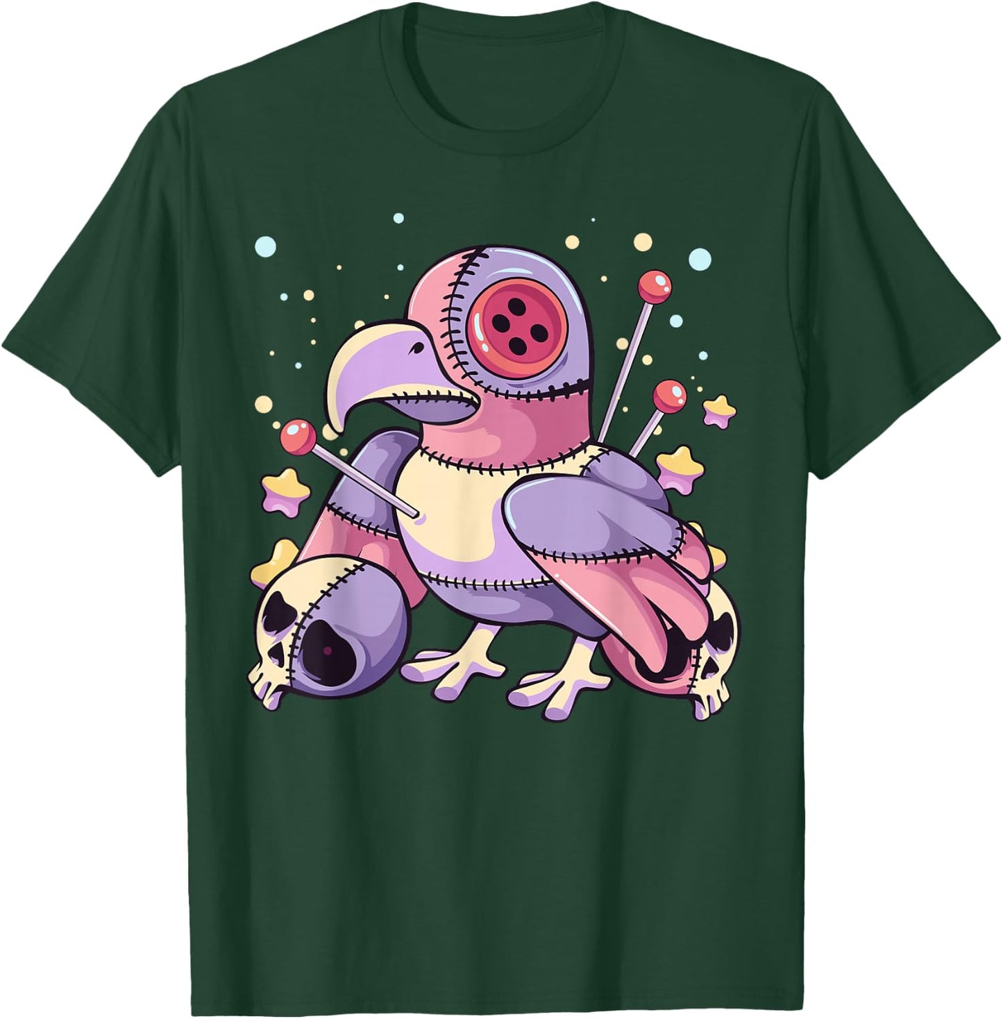Pastel Goth Kawaii Menhera Yami Sad Voodoo Doll Crow T-Shirt - T-Shirt | Forest