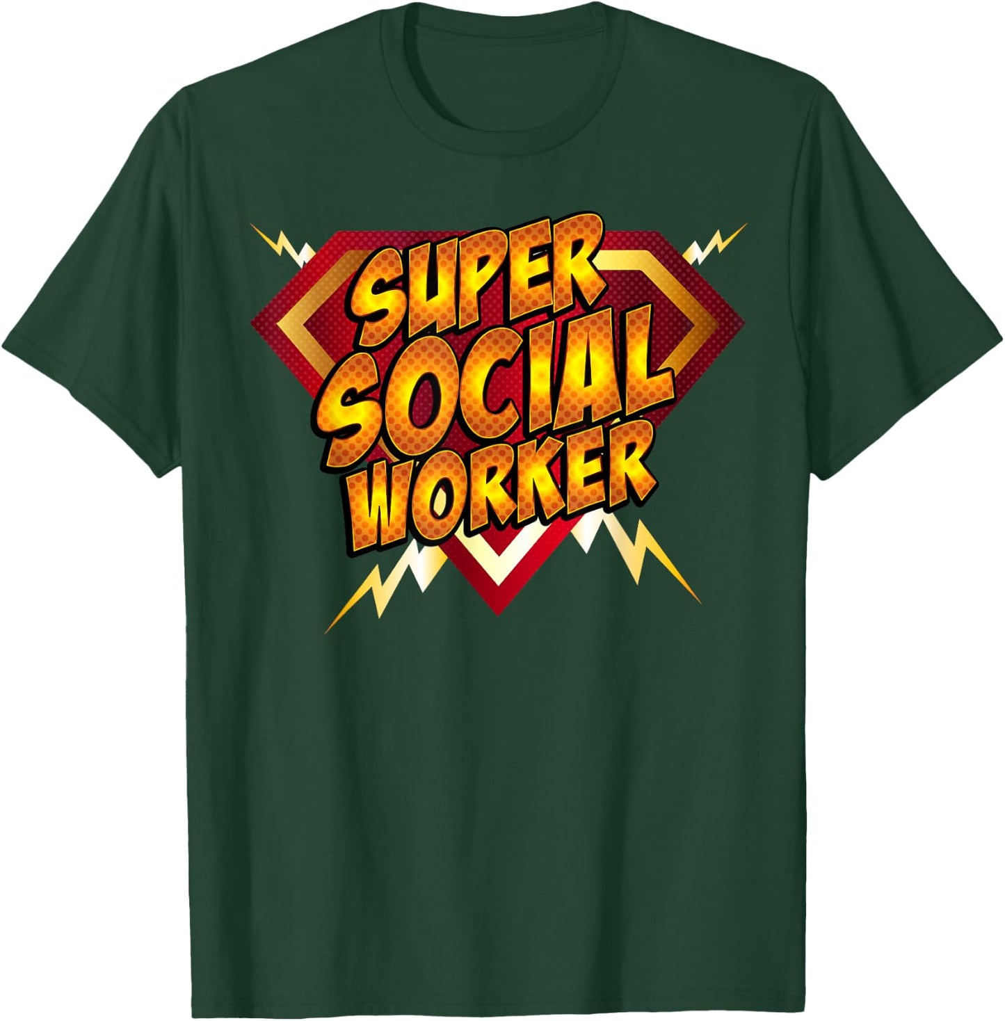 Super Social Worker Superhero Style Caseworker Gift T-Shirt - T-Shirt | Forest