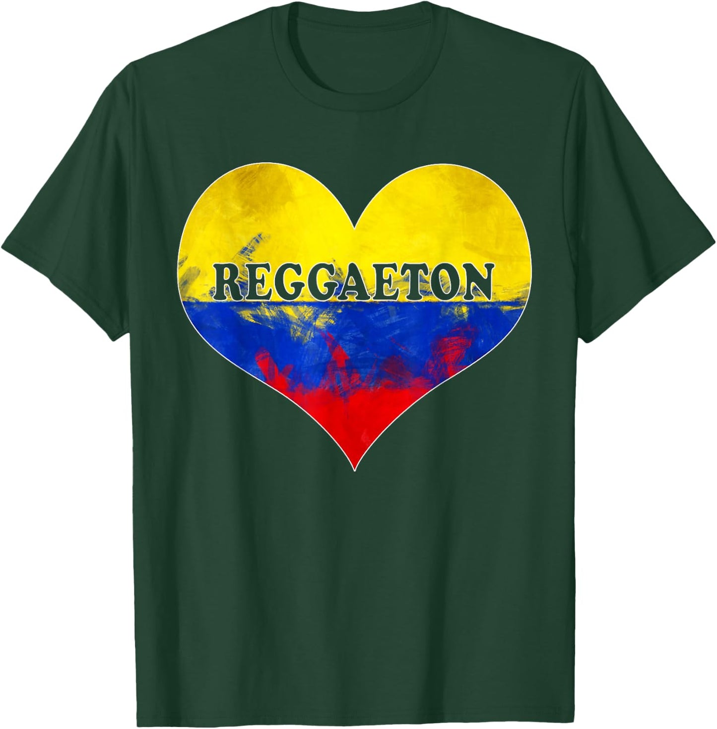 Reggaeton Shirt with Heart Colombian Flag I Love Reggaeton T-Shirt - T-Shirt | Forest