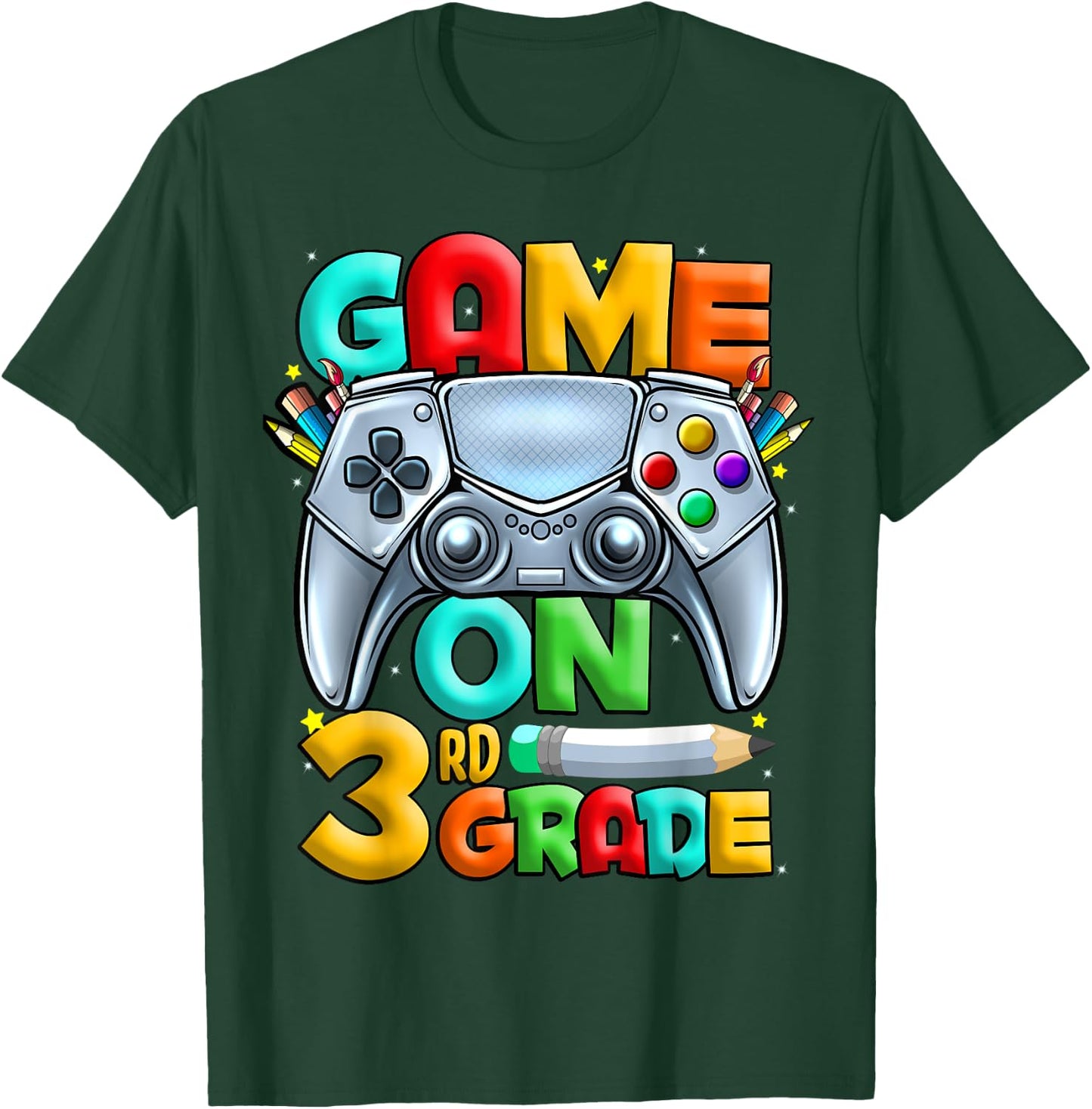 Game On 3rd Grade Back To School 3rd Grade Level Unlocked T-Shirt - T-Shirt | Forest