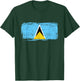 Saint Lucia Flag Pride Gift Distressed Vintage Style T-Shirt - T-Shirt | Forest