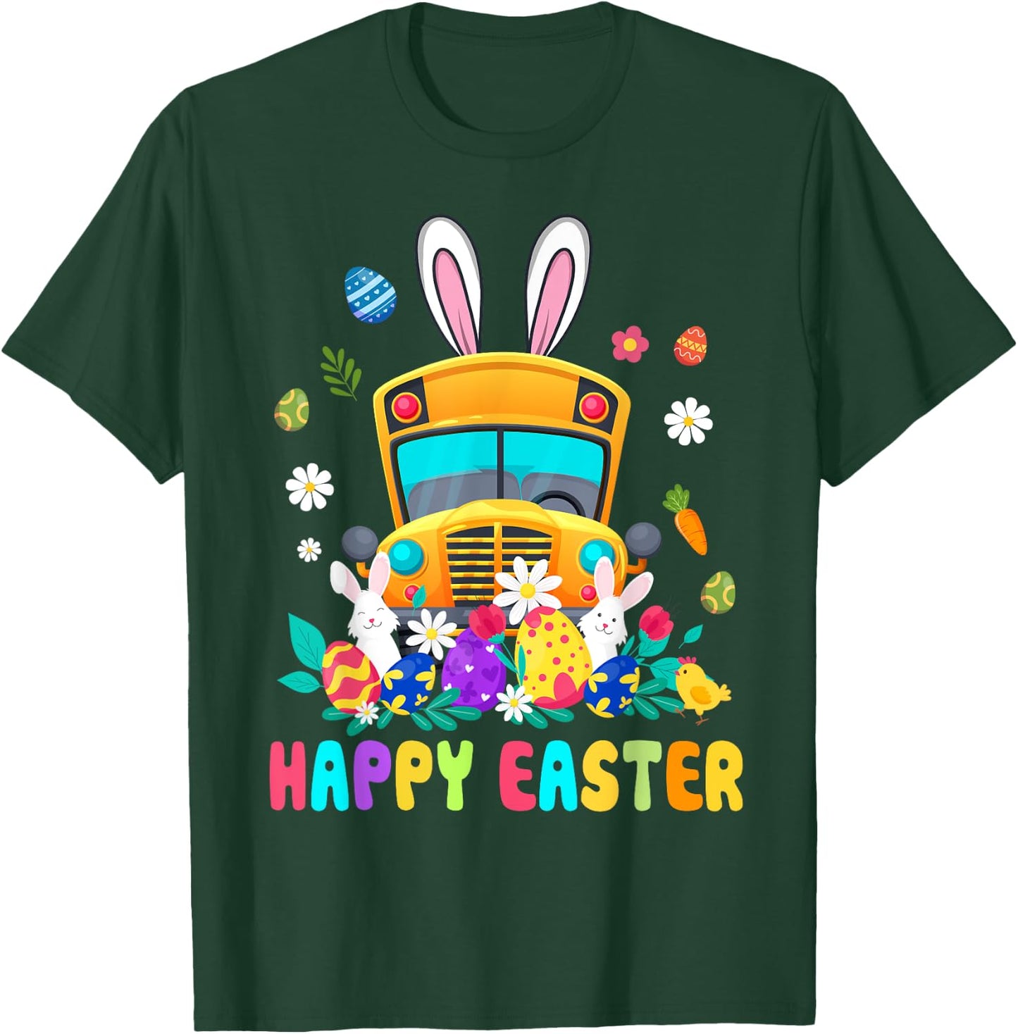 Cute Every Bunny's Favorite School Bus Driver Happy Easter T-Shirt - T-Shirt | Forest