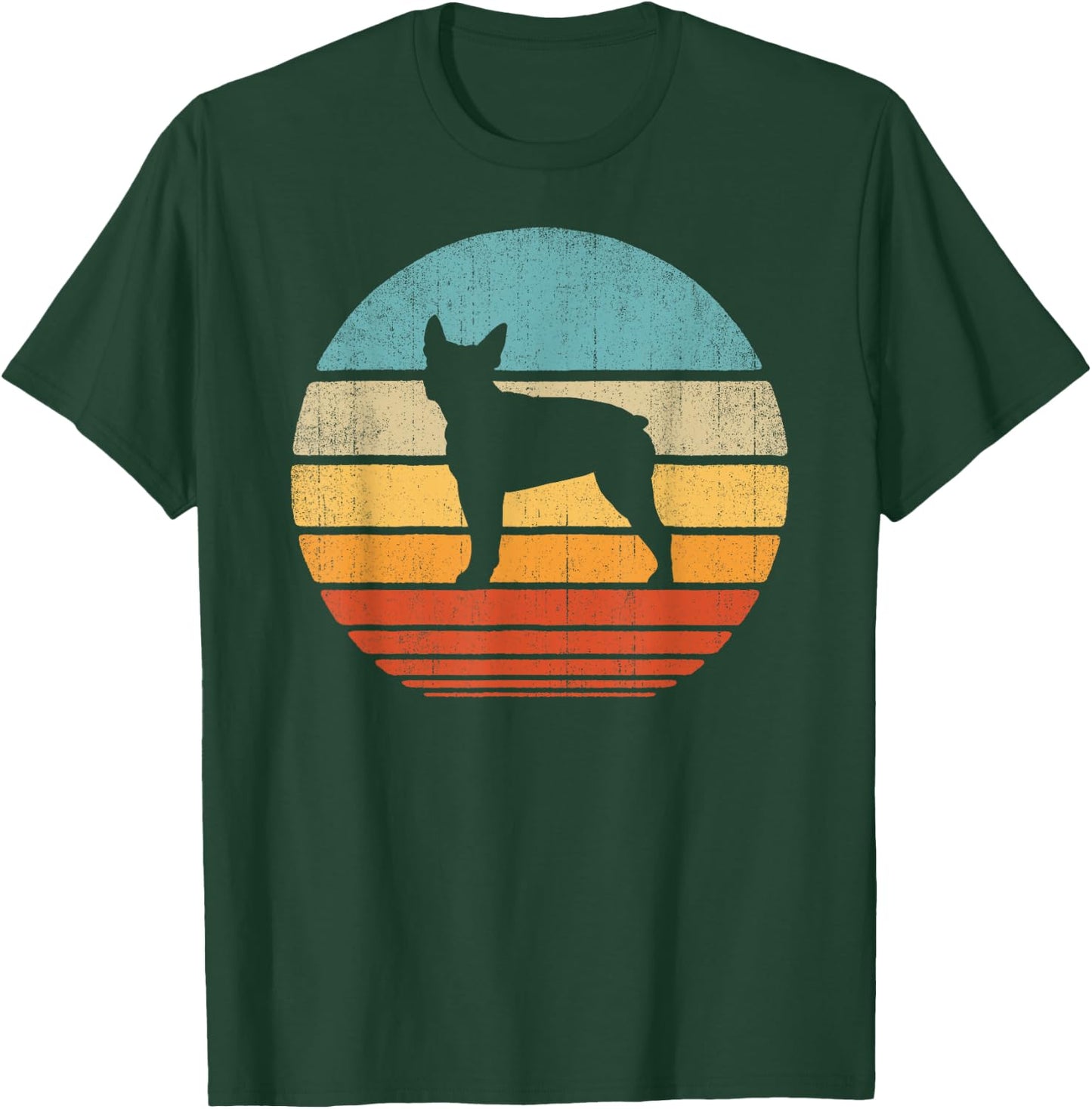 Boston Terrier Retro Vintage 60s 70s Sunset Dog Lovers Men T-Shirt - T-Shirt | Forest