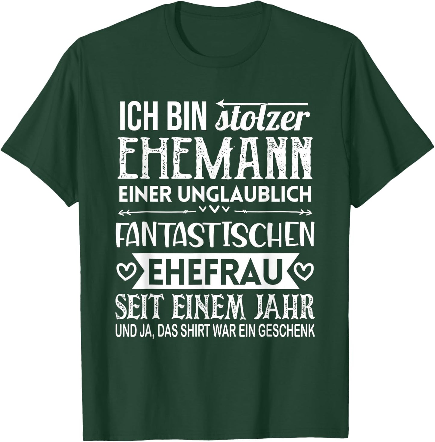 1. Hochzeitstag Papierhochzeit 1 Jahr Ehemann T-Shirt - T-Shirt | Forest