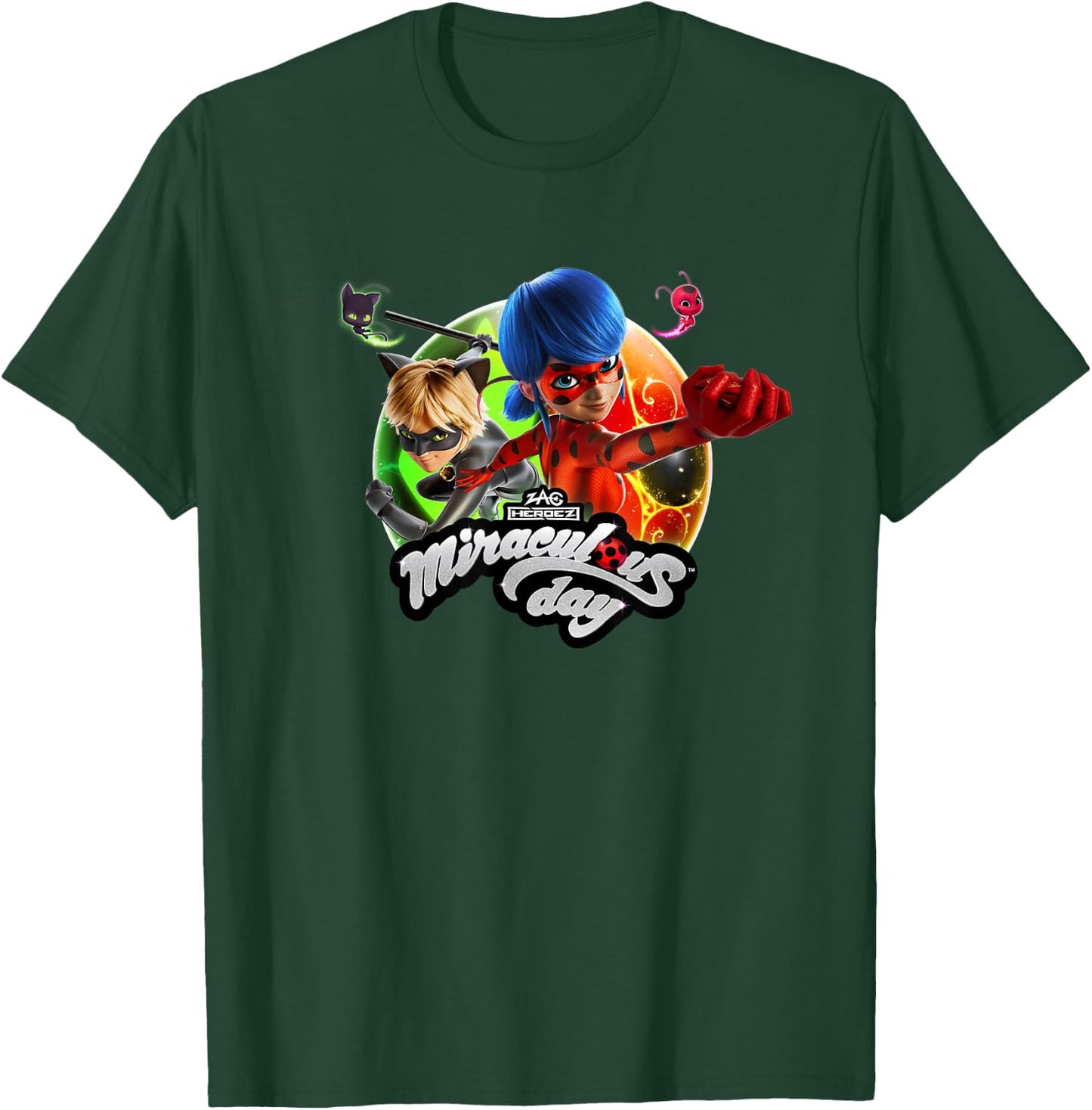 Miraculous Ladybug Cat Noir Miraculous Day 2024 Kwamis T-Shirt - T-Shirt | Forest