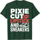 Pixie Cut Lipstick and Sneakers Short Hair Style T-Shirt - T-Shirt | Forest