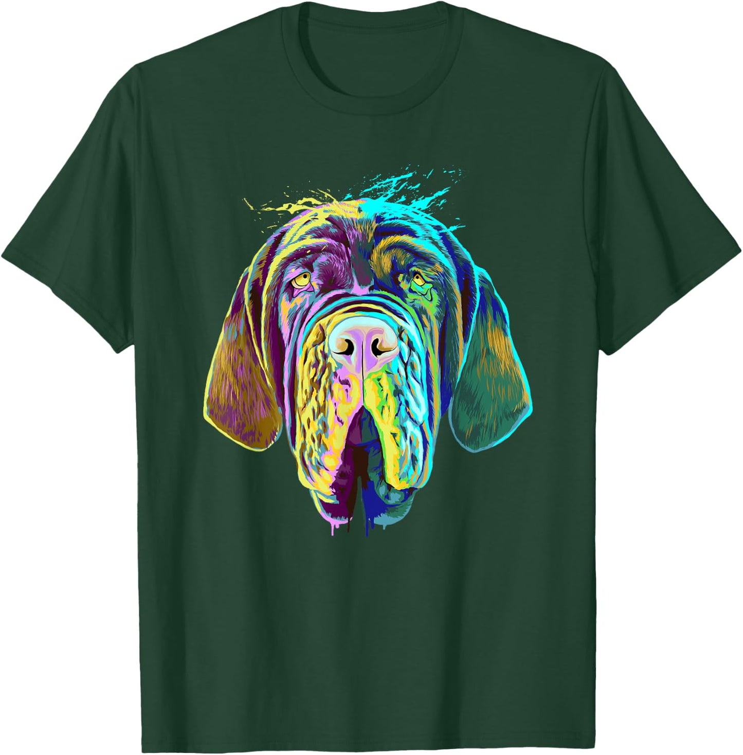 Colourful Splash Dog Neapolitan Mastiff T-Shirt - T-Shirt | Forest