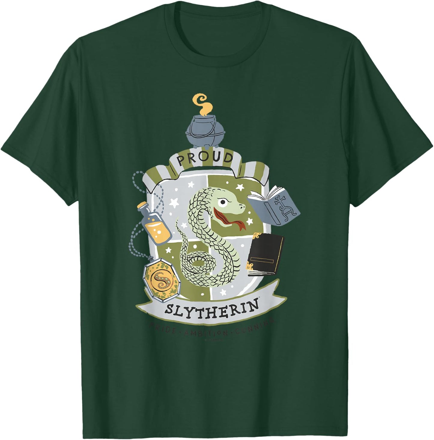 Harry Potter: Deathly Hallows 2 Proud Slytherin Badge T-Shirt - T-Shirt | Forest