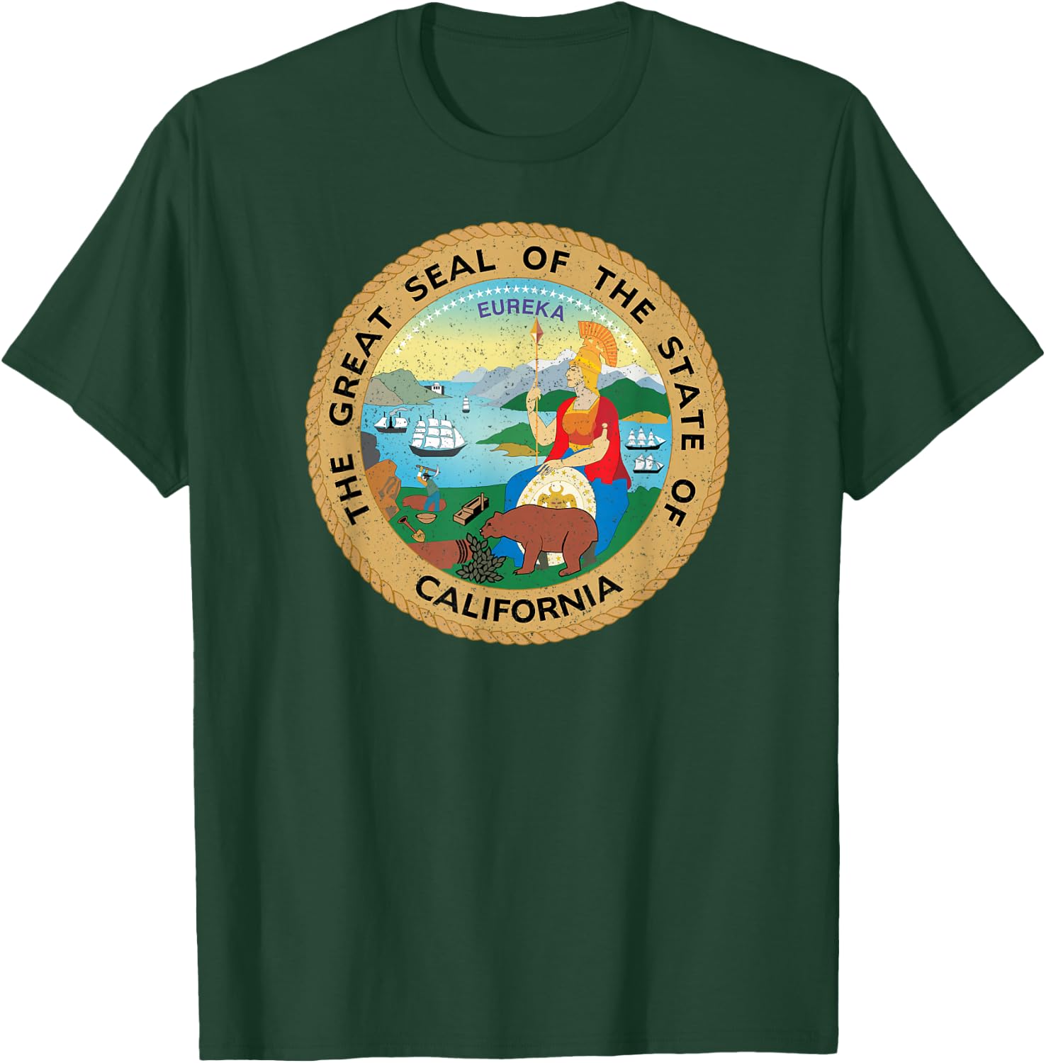 California State Seal Symbol T-Shirt - T-Shirt | Forest