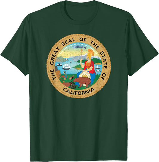 California State Seal Symbol T-Shirt - T-Shirt | Forest
