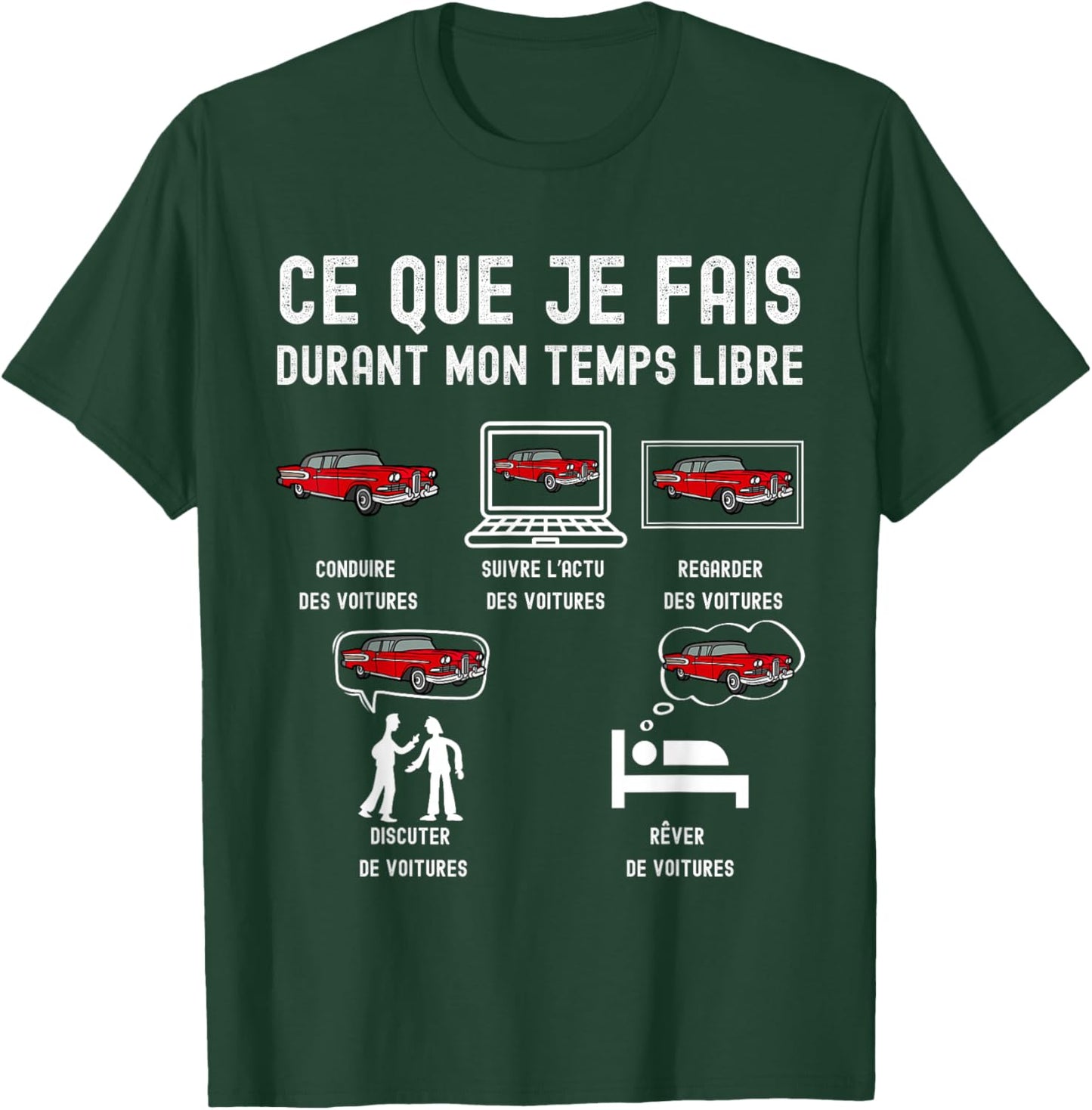 J'peux Pas J'Ai Car Man Passion Car Humour Gift T-Shirt - T-Shirt | Forest