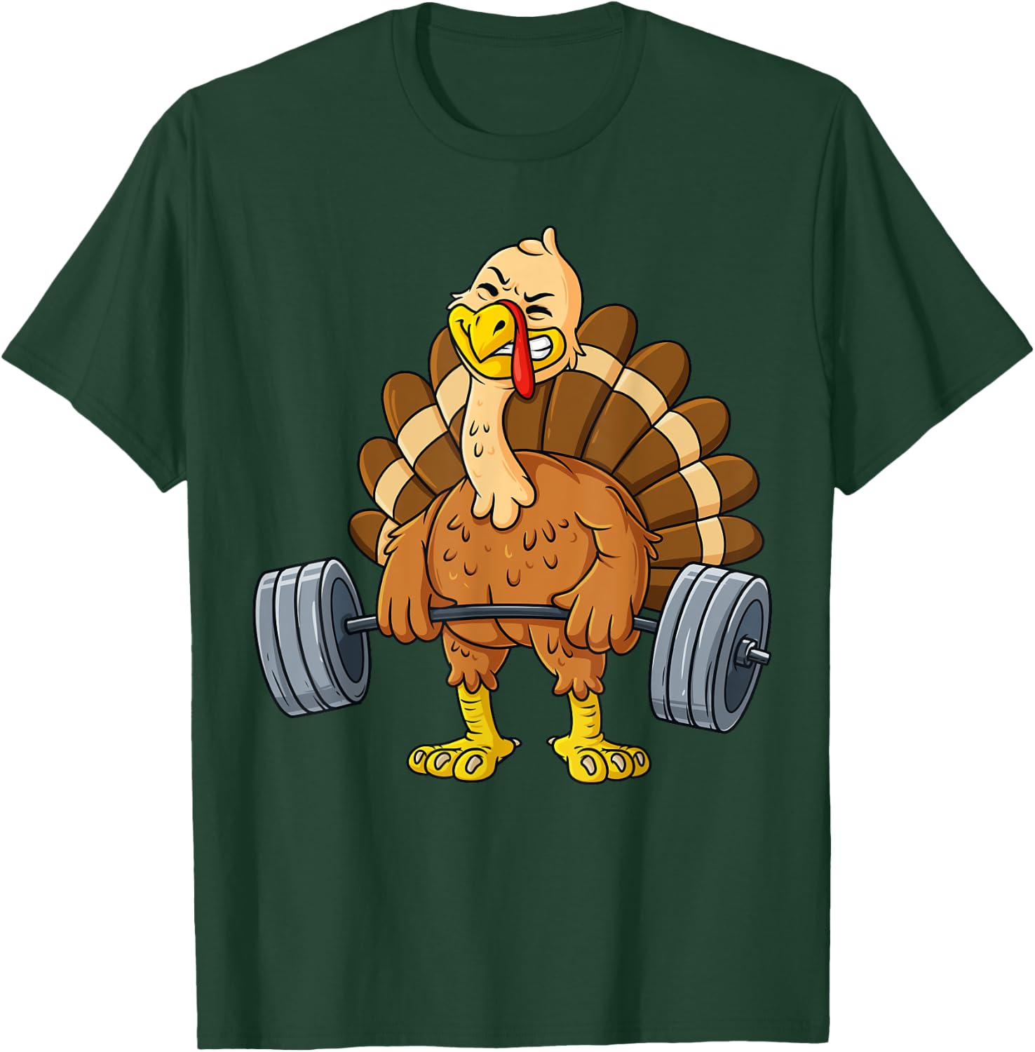 Turkey Deadlift Funny Thanksgiving Day Fitness Weightlifting T-Shirt - T-Shirt | Forest